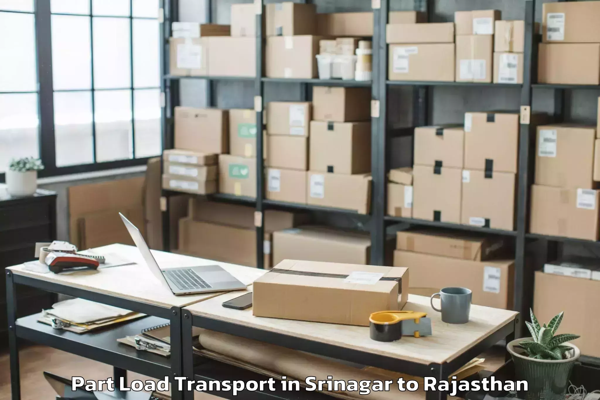 Book Srinagar to Vijainagar Part Load Transport Online